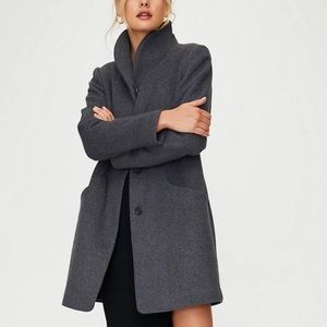 Aritzia Wilfred Cocoon Coat Dark Grey